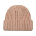 Kids Knitted Beanie Hat Solid Pink Thick Ribbed Winter Warm Toddler Pullover Cap - Pink