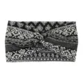 Schwarz weiß Paisley bedruckt Kreuz Stirnband elastische Yoga Sport Haarband für Frauen chic - Paisley Schwarz