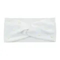 Weißes Perlen Samt Stirnband, elegantes Twist breites Haargarn für Alltag und Yoga Sport. - Weiß
