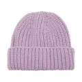 Light purple chunky knit beanie hat for kids, solid color warm toddler pullover winter cap - Light Purple