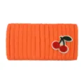 Fascia in maglia arancione con ricamo di ciliegie, accessorio per capelli caldo e chic. - Arancione