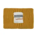 Einfarbiges Strickstirnband mit Buchstabenetikett, stylischer warmer Ohrenwärmer Haarschmuck. - Kurkuma