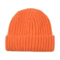 Orange Kids Chunky Knit Beanie Hat Winter Warm Toddler Solid Color Pullover Cute Cap - Orange