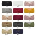 Knitted twist headband fleece lined ear warmer winter thick thermal hair band 14 colors - Multicolor