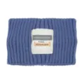 Einfarbige Damen Strickstirnband, warme Wolle Winter Haarschmuck mit Buchstabenetikett. - Nebelblau