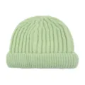 Kinderen snoep kleur gebreide muts, effen kleur opgerolde rand warme meloen dop winter. - Lichtgroen