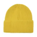 Berretto in maglia a costole giallo cappello invernale caldo con risvolto tinta unita - Giallo