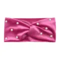 Rosa Samt Perlen Stirnband Kreuz Haarschmuck Damen breite Mode stilvolle Haarband - Pfirsichrosa