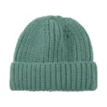 Chunky knit children beanie winter warm solid color toddler pullover hat sage green - Bean Green