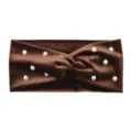 Braunes Samt Perlen Stirnband Kreuz Twist Haarband Damen Mode Haarschmuck Accessoire. - Kaffeebraun