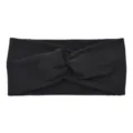 Black ribbed twist headband, elastic yoga sports hair band and wide face washing hair hoop. - Black