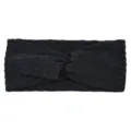 Black Textured Twist Yoga Headband Sports Elastic Hair Band Running Workout Sweatband - Black