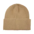 Berretto in maglia a coste kaki per autunno e inverno, cappello caldo con risvolto. - Cammello