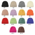 Kids chunky knit beanie hat winter warm solid color cute skull cap multi color variant #1 - Multicolor