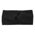 Diadema de punto negro cruzada, cinta de pelo elástica para yoga, accesorio ancho. - Negro