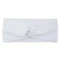 White elastic yoga twist headband running hair accessory wide face washing sweat bands - White