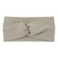 Knitted ribbed twisted headband in beige, elastic wide hair band for yoga and daily wear. - Dusty Pink