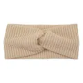 Diadema de punto beige con nudo, cinta elástica de yoga, accesorio deportivo para el cabello. - Beige
