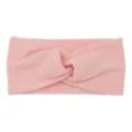 Pink Ribbed Twisted Headband Stretch Wide Hair Band Yoga Sports Wash Face Hair Accessories - Light Pink