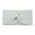 Silver glitter ribbed twist headband, elastic yoga hair band, wide daily headwear. - Twist Style / White