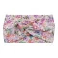 Rosa blumenbedrucktes Twist Stirnband, elastisches breites Haarband für Yoga und Alltag. - Rosa Floral