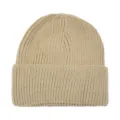 Berretto in maglia khaki tinta unita con risvolto, cappello invernale caldo per il tempo libero - Beige sporco
