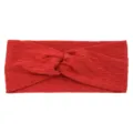 Red textured cross yoga headband, elastic wide hair band for running and sports fitness. - Red
