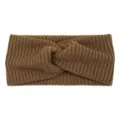 Diadema de punto marrón para mujer, cinta elástica ancha para el cabello para yoga y deporte. - Café