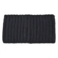 Black Knitted Headband Solid Color Ribbed Hair Band Winter Warm Hair Accessory for Women. - Black