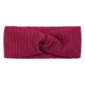 Burgundy Textured Cross Headband Elastic Hair Band Wide Sports Yoga Face Wash Hair Accessory - Burgundy
