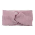 Pink metallic ribbed cross headband for women, elastic wide hair band for yoga sports. - Twist Style / Pink