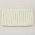Knitted solid color headband, ribbed wide hair band for daily wear and facial washing. - Cream