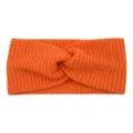 Diadema de punto naranja con nudo, cinta elástica ancha para yoga, deporte y uso diario. - Naranja