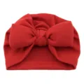 Solid color baby knot turban hat, soft cute infant head wrap cap for kids red newborn - One Size / Bright Red