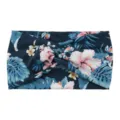 Blumen Twist Stirnband für Damen, elastisches breites Haarband für Yoga und Sport im Alltag. - Großer Blumenstil