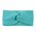 Turquoise glitter knit twisted headband, stylish wide elastic hair band for yoga and sports. - Twist Style / Mint Green