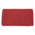 Red ribbed knit headband, solid color wide hair band, comfortable stretchy winter hair accessories. - Burgundy
