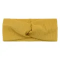 Yellow textured twisted headband sports elastic hair band wide yoga hair accessories - Yellow