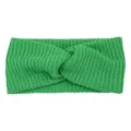 Cinta para el pelo cruzada de punto verde para mujer, diadema elastica ancha de uso diario. - Verde