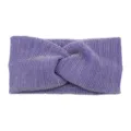 Purple glitter twisted headband, metallic knit elastic hair band for yoga and daily sports use. - Twist Style / Purple