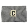 Bandeau Tricote Gris Lettre C Bande De Cheveux Hiver Chaud Chauffe Oreille Accessoire - Bandeau Tricoté Lettre C / Gris
