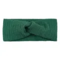 Dark green textured twist headband, stretchy wide hair band for yoga, sports and daily washing face. - Dark Green