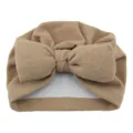 Babymütze in Khaki mit großer Schleife, weiche einfarbige turban mütze für babys. - Einheitsgröße / Khaki