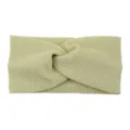 Metallic thread vertical stripe cross headband elastic wide hair band yoga sports accessory - Twist Style / Beige