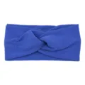 Blue knit headband solid color wide twist hair band for yoga sports face washing daily wear - Sapphire Blue