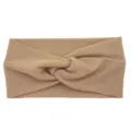 Khaki Knitted Twisted Headband Elastic Wide Hair Band for Yoga Sports Daily Wear Variant - Camel