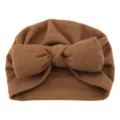 Baby Knoten Turbanmütze einfarbig Kleinkind Schleife Kappe süßes Stirnband braune Mütze - Einheitsgröße / Kaffeebraun