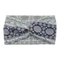 Boho blumen kreuz stirnband elastisches breites haarband yoga sport haaraccessoire grün - Gestreift Cyan