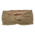 Khaki knit twist fleece-lined headband, thick warm winter ear warmer hair accessory SKU - Khaki