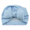 Baby hellblaue knoten schleife turban mütze kleinkind einfarbige weiche beanie kappe - Einheitsgröße / Hellblau